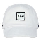Baby Boys White Logo Cap, 1, hi-res