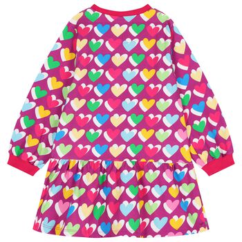 Girls Purple & Pink Heart Dress