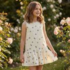 Girls Ivory Bow Dress, 1, hi-res
