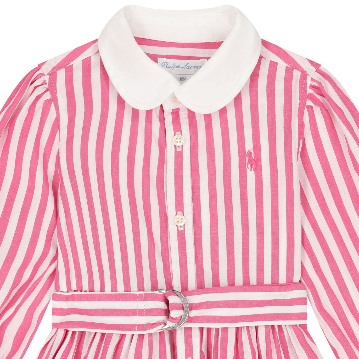 Baby Girls White & Pink Striped Dress Set, 1, hi-res