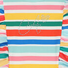 Girls Rainbow Stripe Ruffle Dress, 1, hi-res