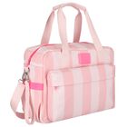 Pink Logo Striped Baby Changing Bag, 1, hi-res