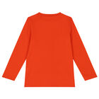 Girls Orange Floral Long Sleeve Top, 1, hi-res