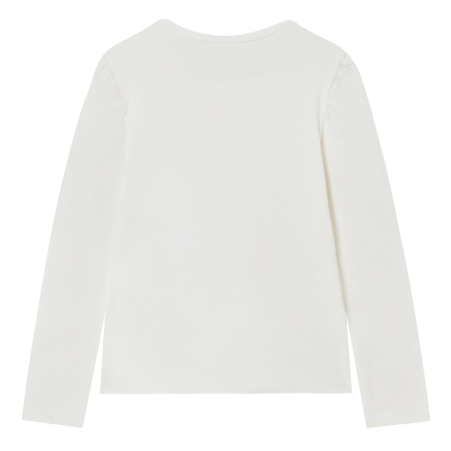 Girls White Sequin Long Sleeve Top, 1, hi-res