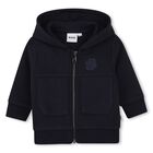 Younger Boys Mini Me Navy Blue Logo Tracksuit, 1, hi-res