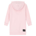 Girls Pink Logo Hooded Dress, 1, hi-res