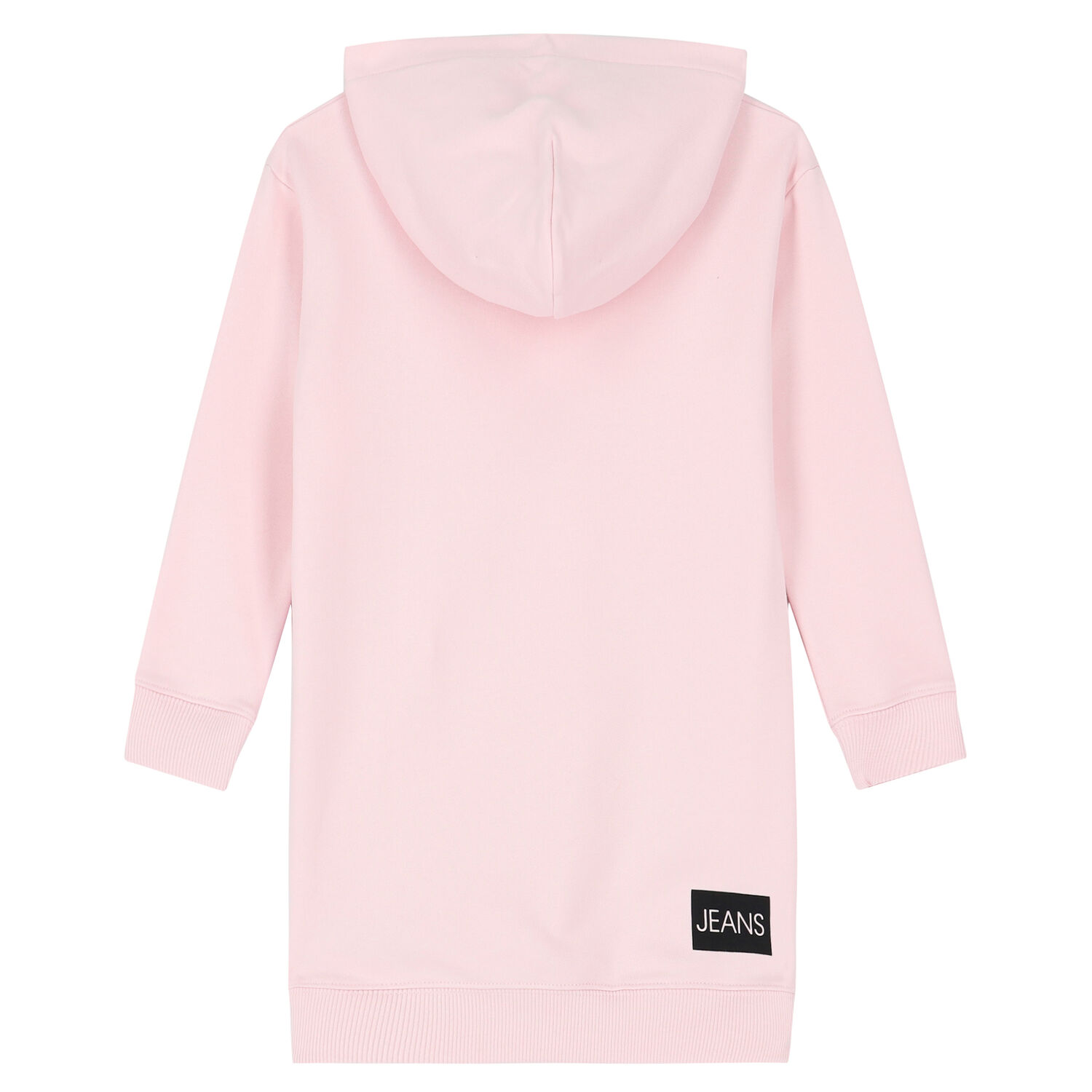 Girls Pink Logo Hooded Dress, 1, hi-res