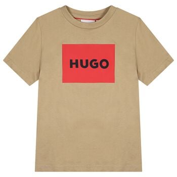 Boys Beige Logo T-Shirt 