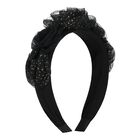 Girls Black Tulle Headband, 5, hi-res