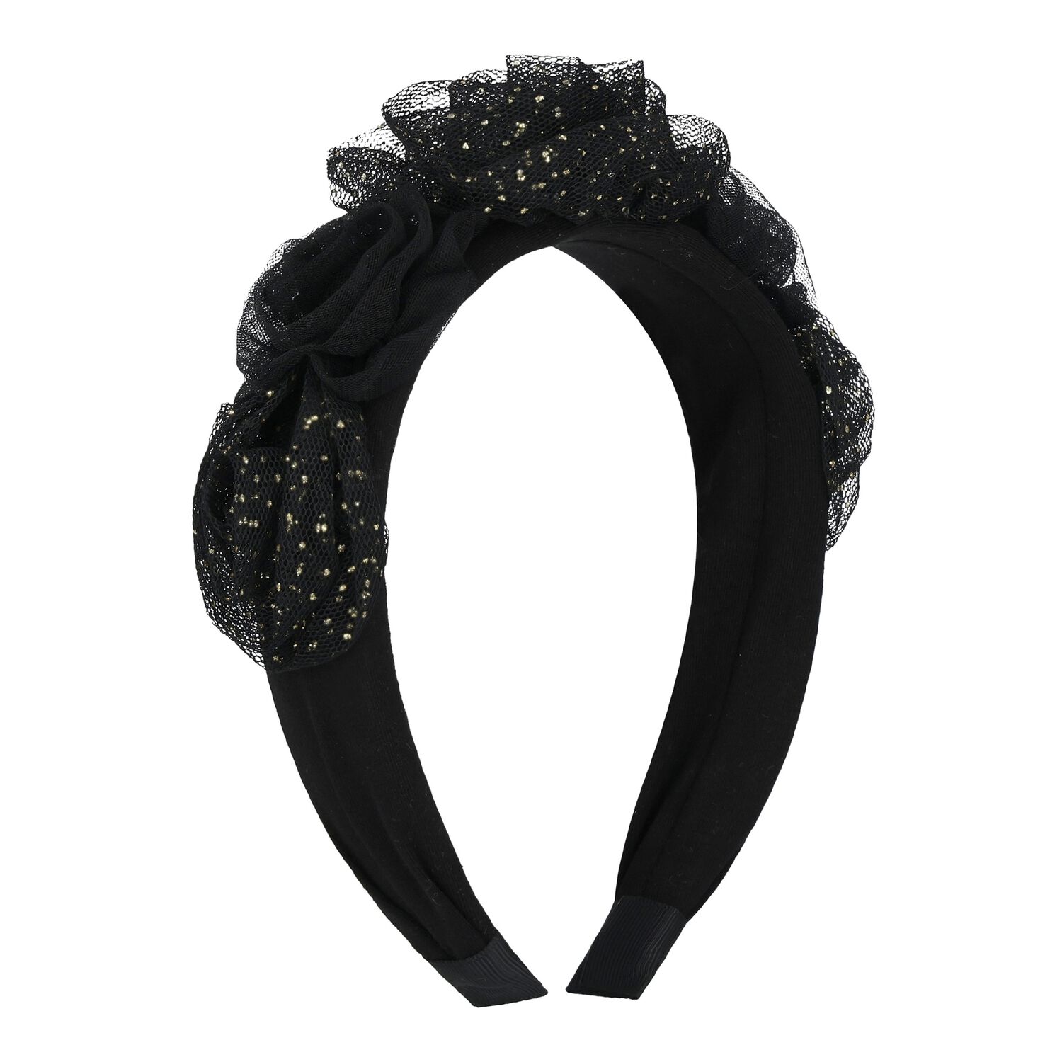 Girls Black Tulle Headband, 5, hi-res image number null
