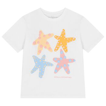 Girls White Starfish T-Shirt