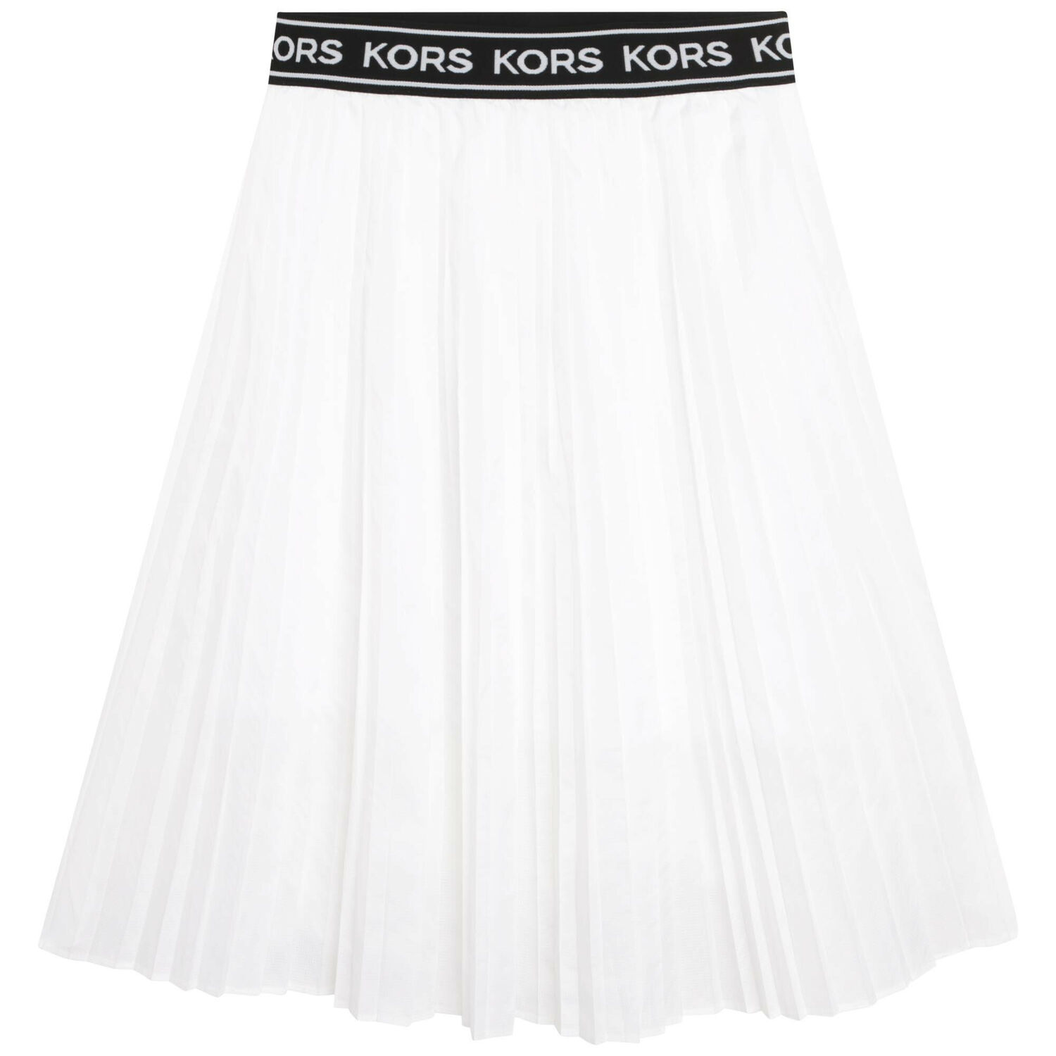 Girls White Pleated Logo Skirt, 1, hi-res image number null
