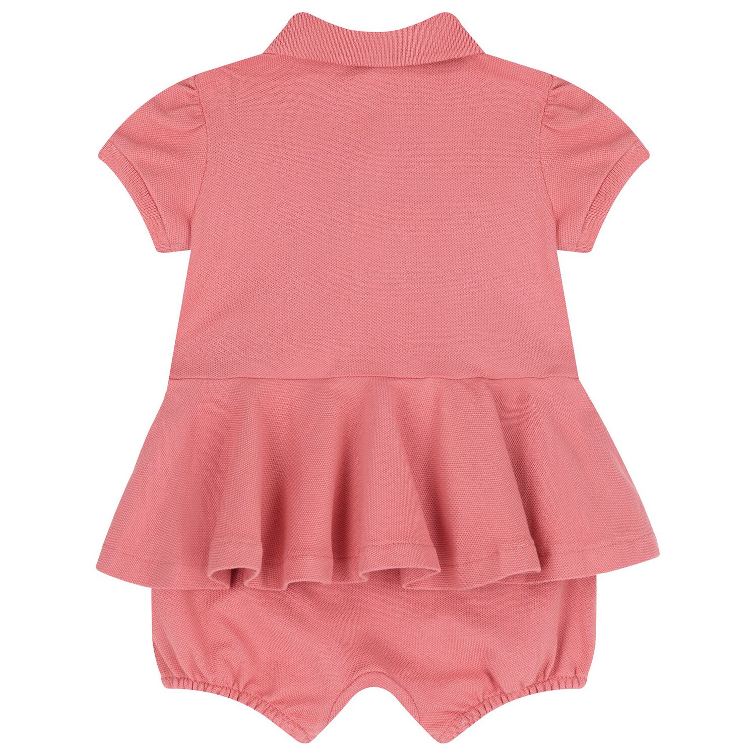 Baby Girls Pink Logo Romper, 1, hi-res