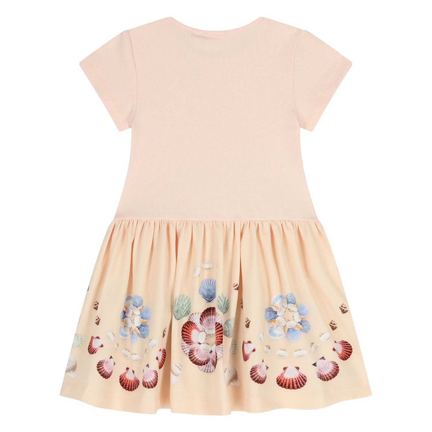 Younger Girls Pink & Beige Shell Dress, 1, hi-res