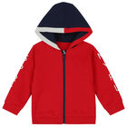 Younger Boys Red, Ivory & Navy Tracksuit, 1, hi-res