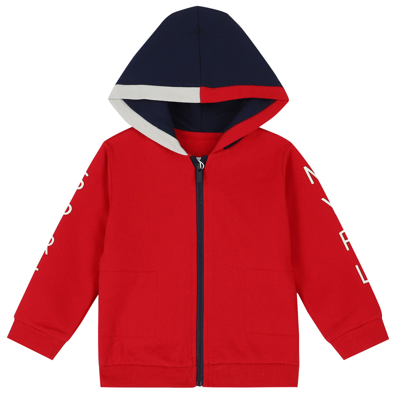 Younger Boys Red, Ivory & Navy Tracksuit, 1, hi-res