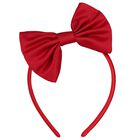Girls Red & White Bow Pleated Skirt, 1, hi-res