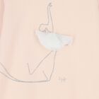 Girls Pink Ballerina Sweatshirt Dress, 1, hi-res