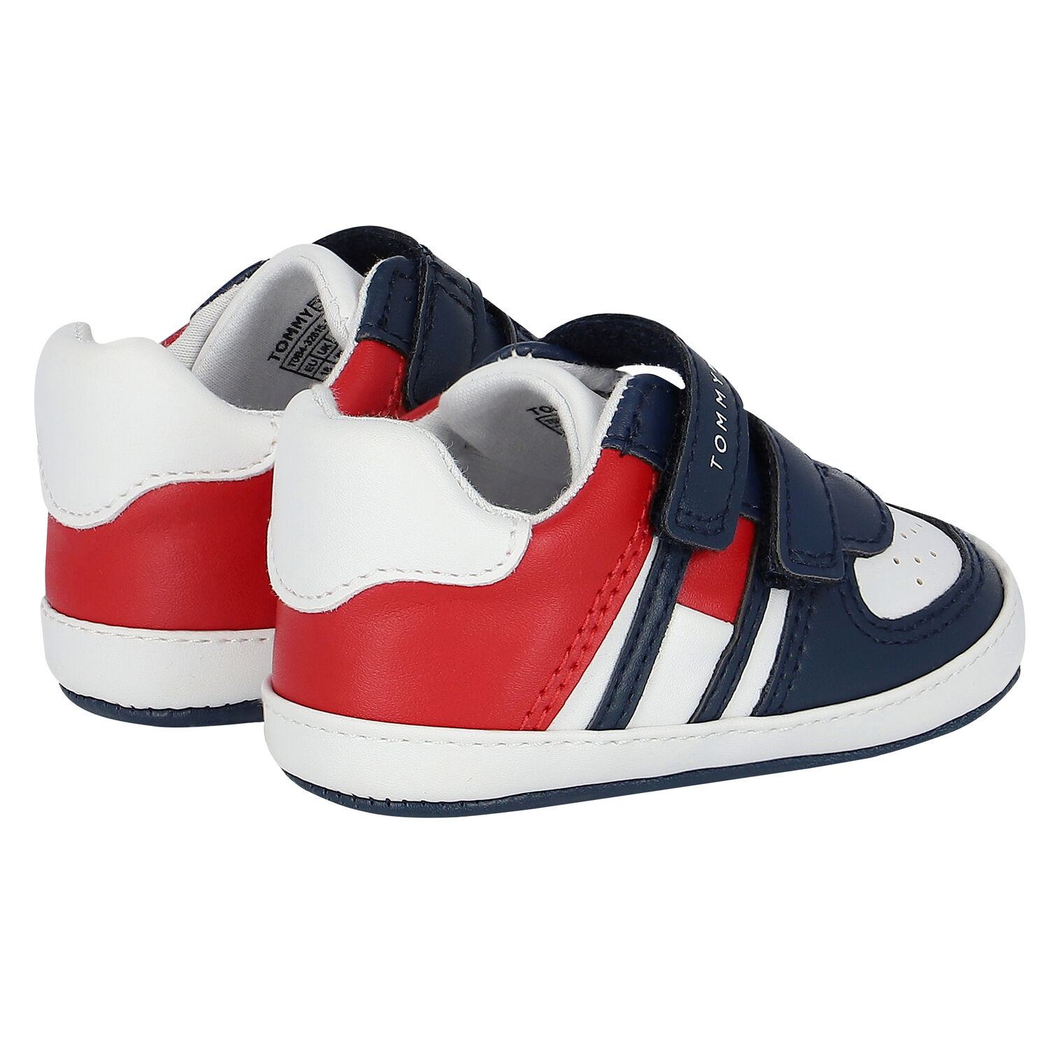 Baby Boys Navy, White & Red Logo Pre Walker Shoes, 1, hi-res