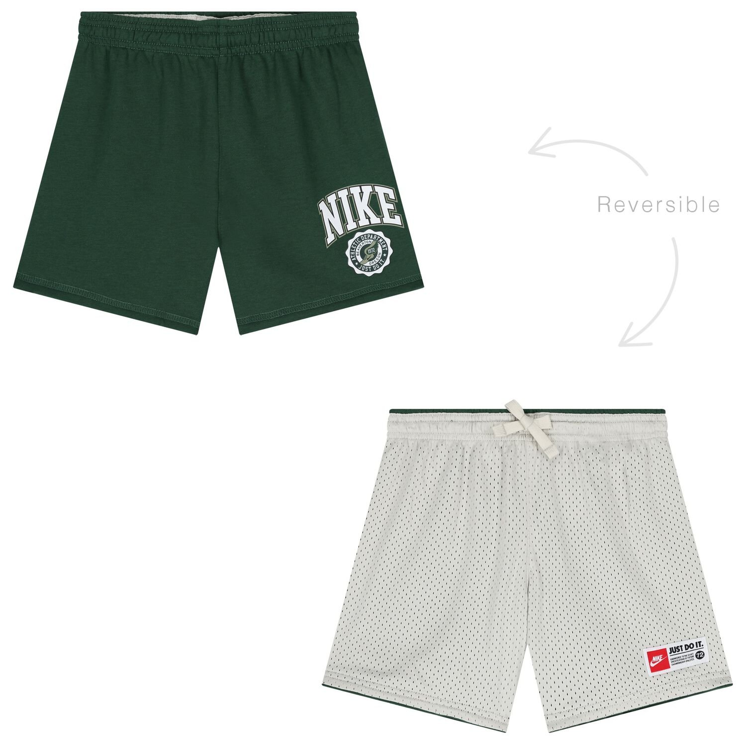 Boys Green Reversible Shorts, 1, hi-res