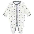 Baby Boys White Polo Bear Babygrow, 1, hi-res