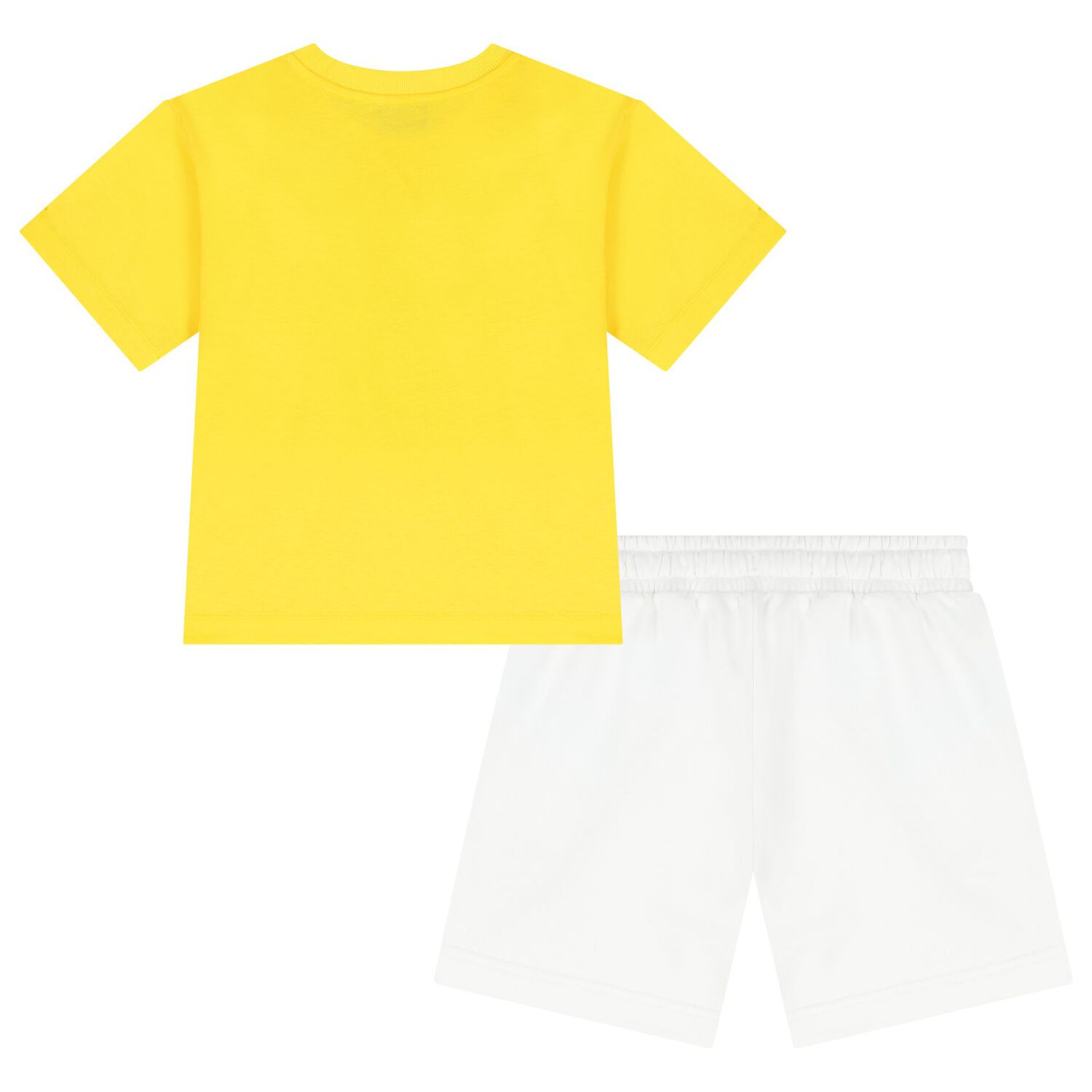 Boys Yellow & White Teddy Bear Logo Shorts Set, 1, hi-res