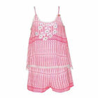 Girls White & Pink Playsuit, 1, hi-res
