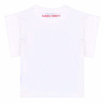 Girls Off White Embroidered Text T-Shirt