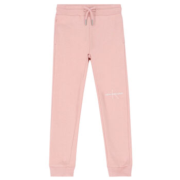 Girls Pink Logo Joggers