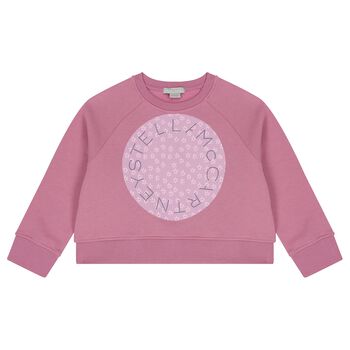 Girls Pink Logo Sweatshirt