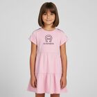 Girls Pink Logo Dress, 3, hi-res