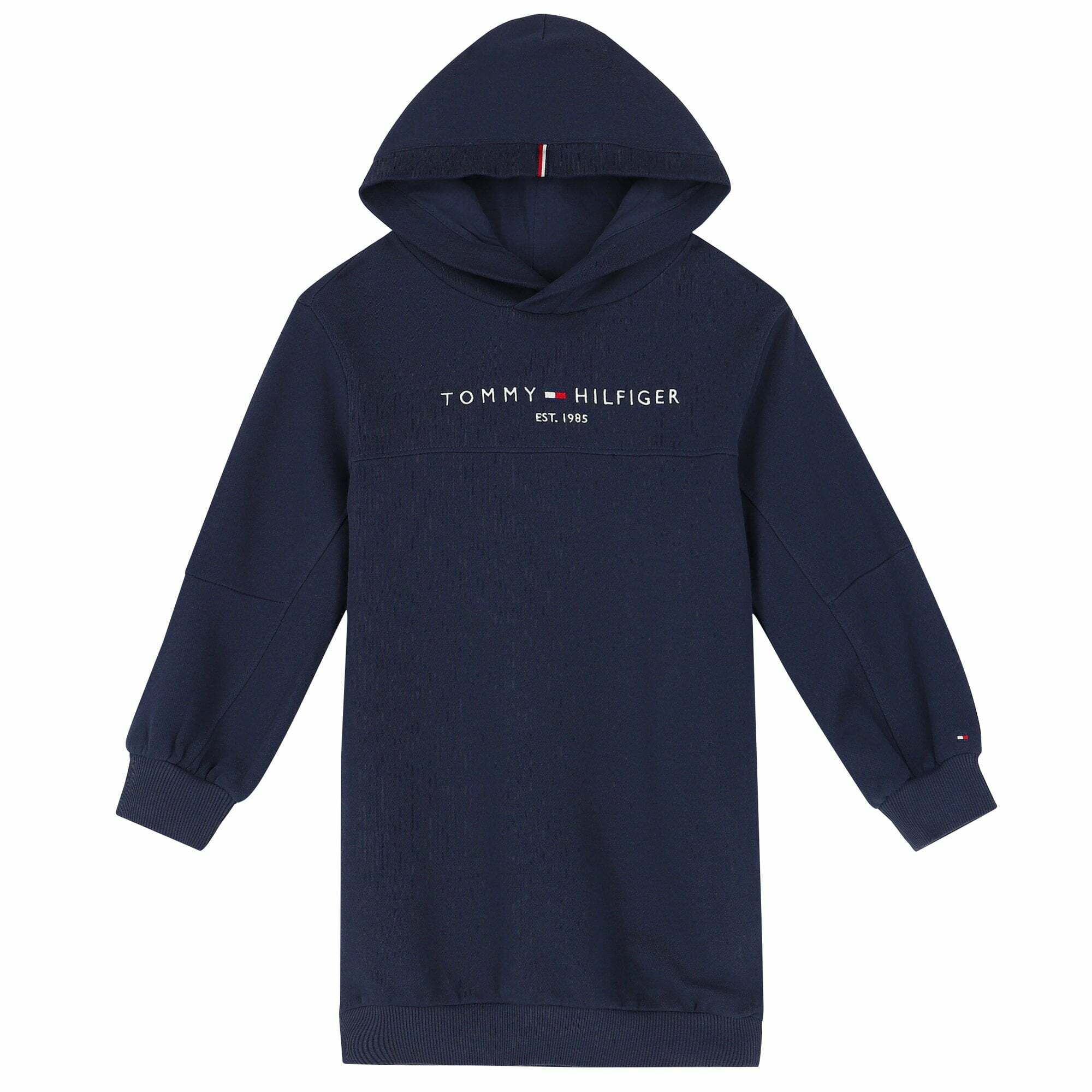 Tommy Hilfiger Girls Navy Logo Hooded Dress Junior Couture UK