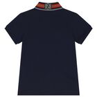 Boys Navy Blue Polo Shirt, 1, hi-res