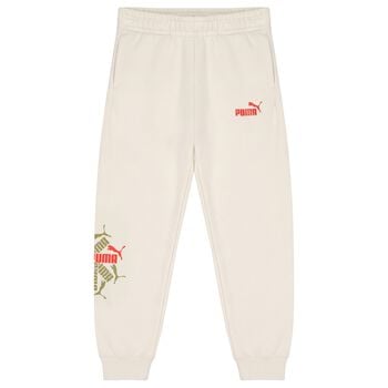 Boys Beige Logo Joggers