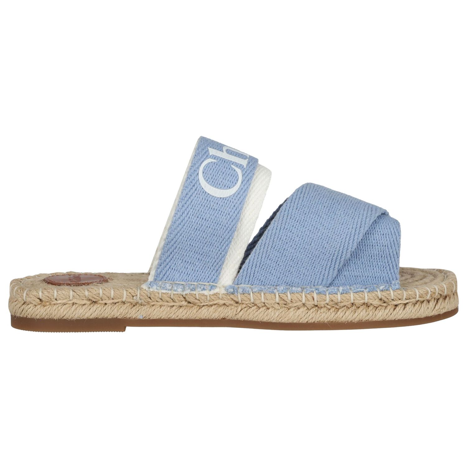 Girls Mini Me Blue & Beige Logo Sliders , 1, hi-res