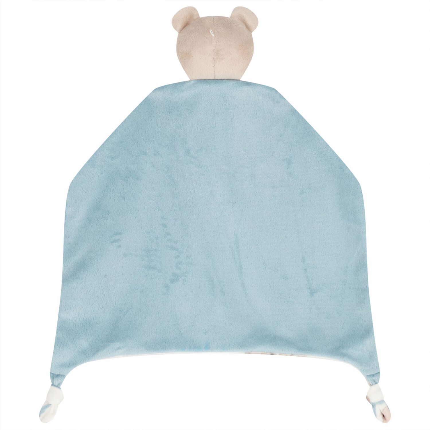 White & Blue Teddy Bear Baby Comforter, 1, hi-res