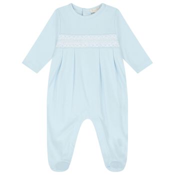 Baby Boys Blue Smocked Babygrow
