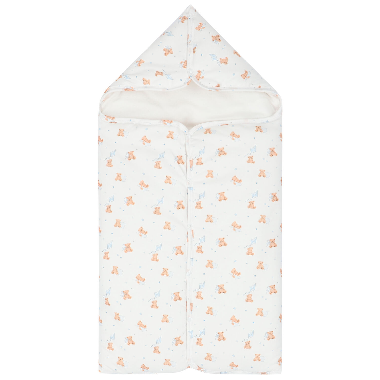 Baby Boys White & Blue Teddy Bear Baby Nest, 2, hi-res