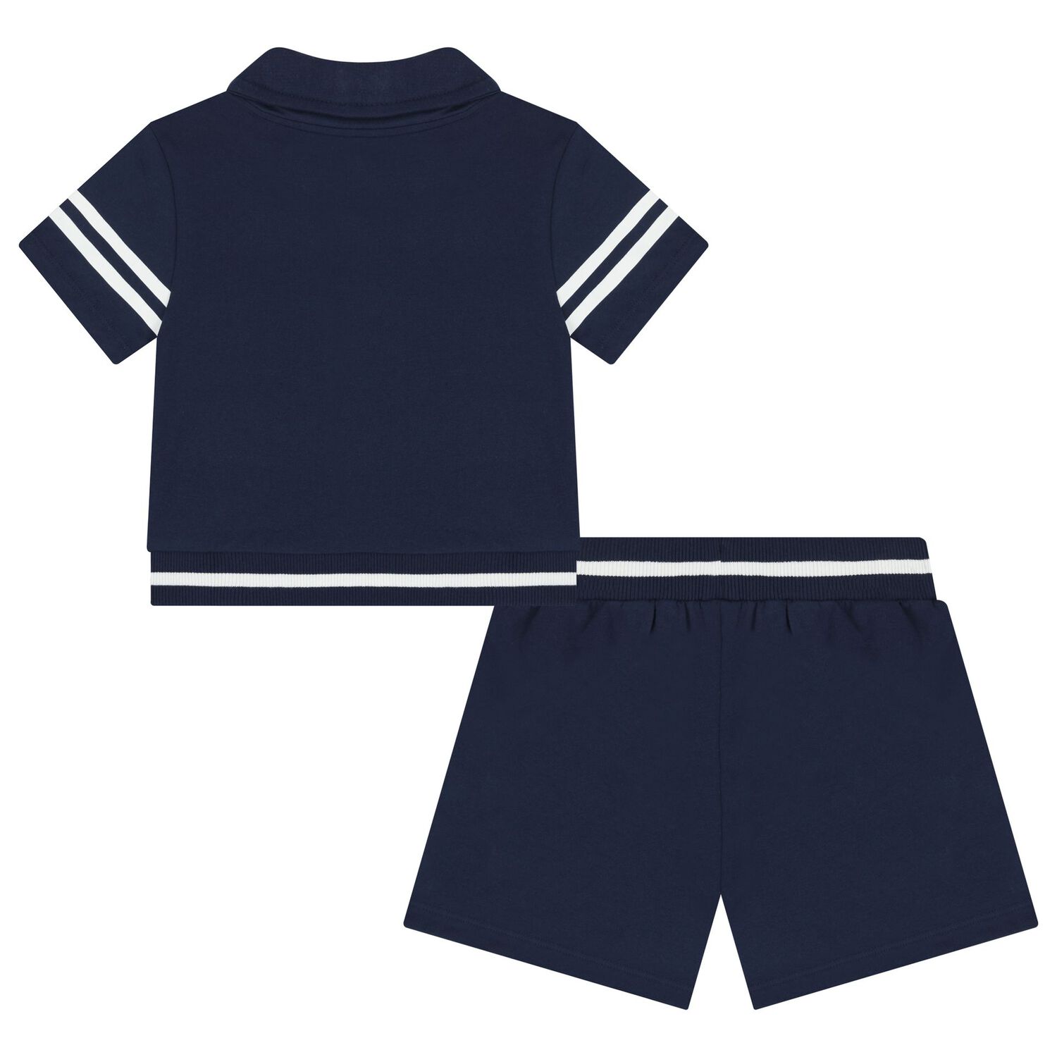 Girls Navy Blue Logo Shorts Set, 1, hi-res