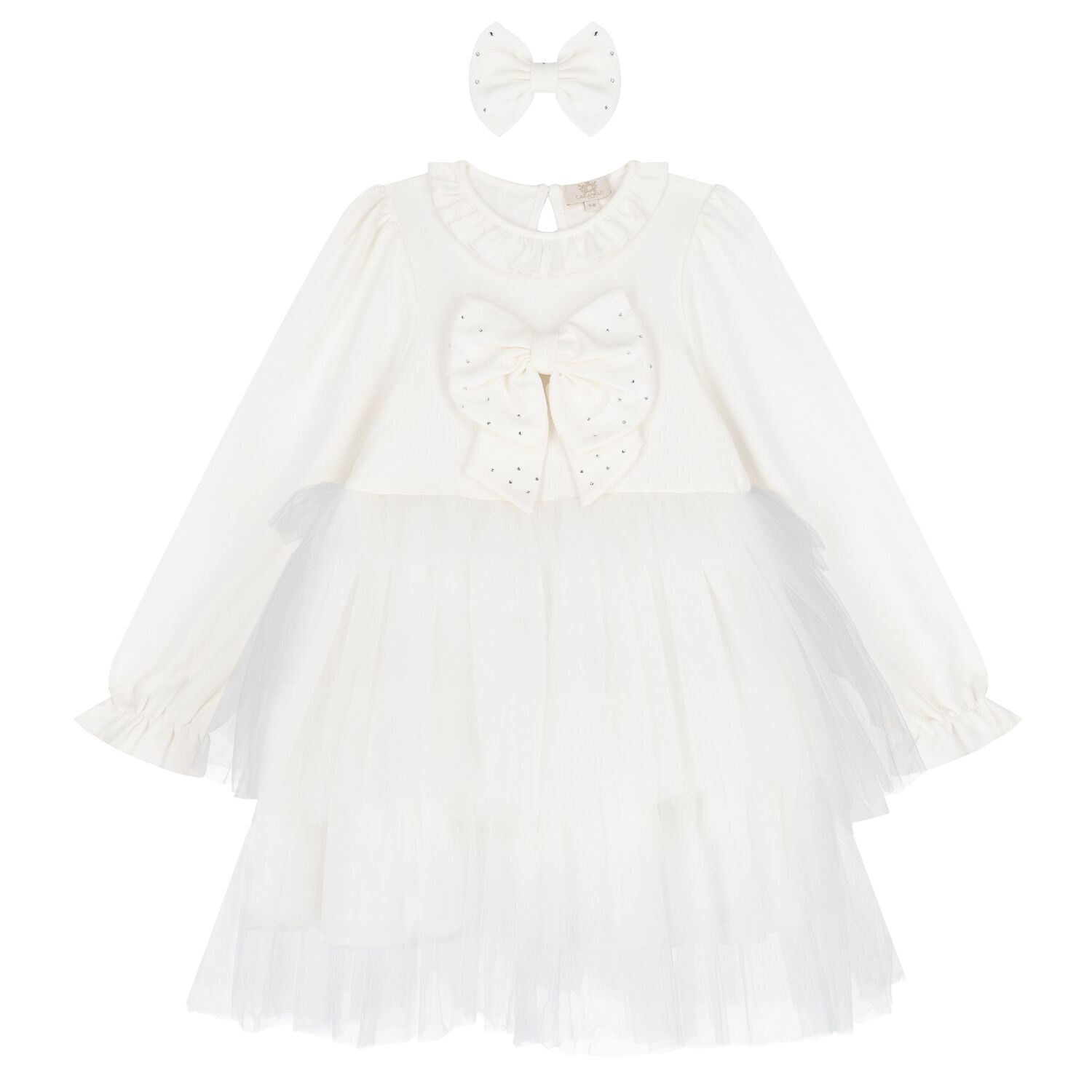 Girls Ivory Tulle Dress Set, 2, hi-res