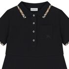 Girls Black Check Polo Dress, 1, hi-res