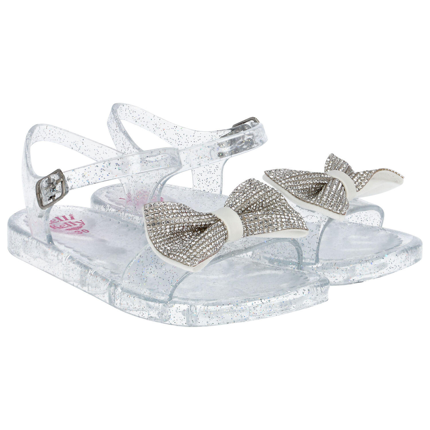 Girls Bow Jelly Sandals, 1, hi-res