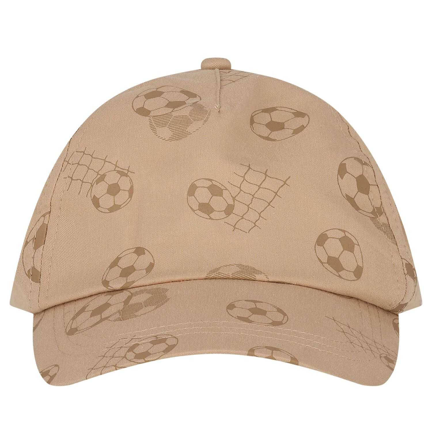 Baby Boys Beige Football Cap, 1, hi-res
