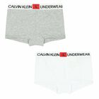 Boys White & Grey Boxer Shorts ( 2-Pack ), 1, hi-res
