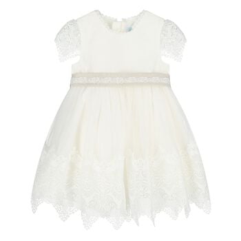 Younger Girls White Bow Dress