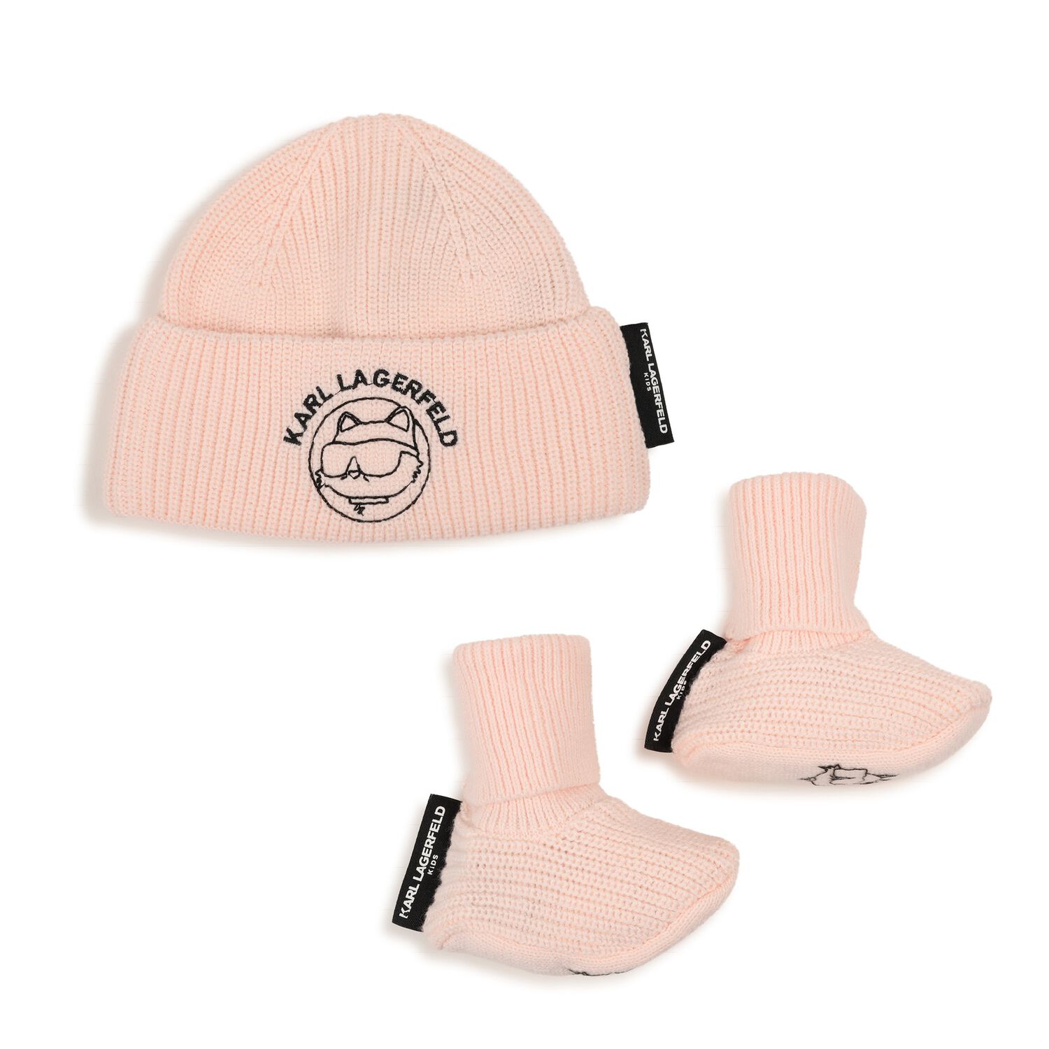 Baby Girls Pink Hat & Bootie Choupette Gift Set, 1, hi-res