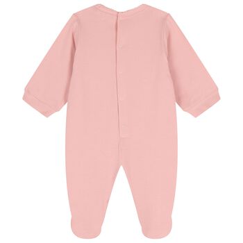 Baby Girls Pink Logo Babygrow