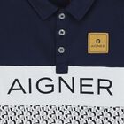 Younger Boys Navy Blue Logo Polo Shirt, 2, hi-res