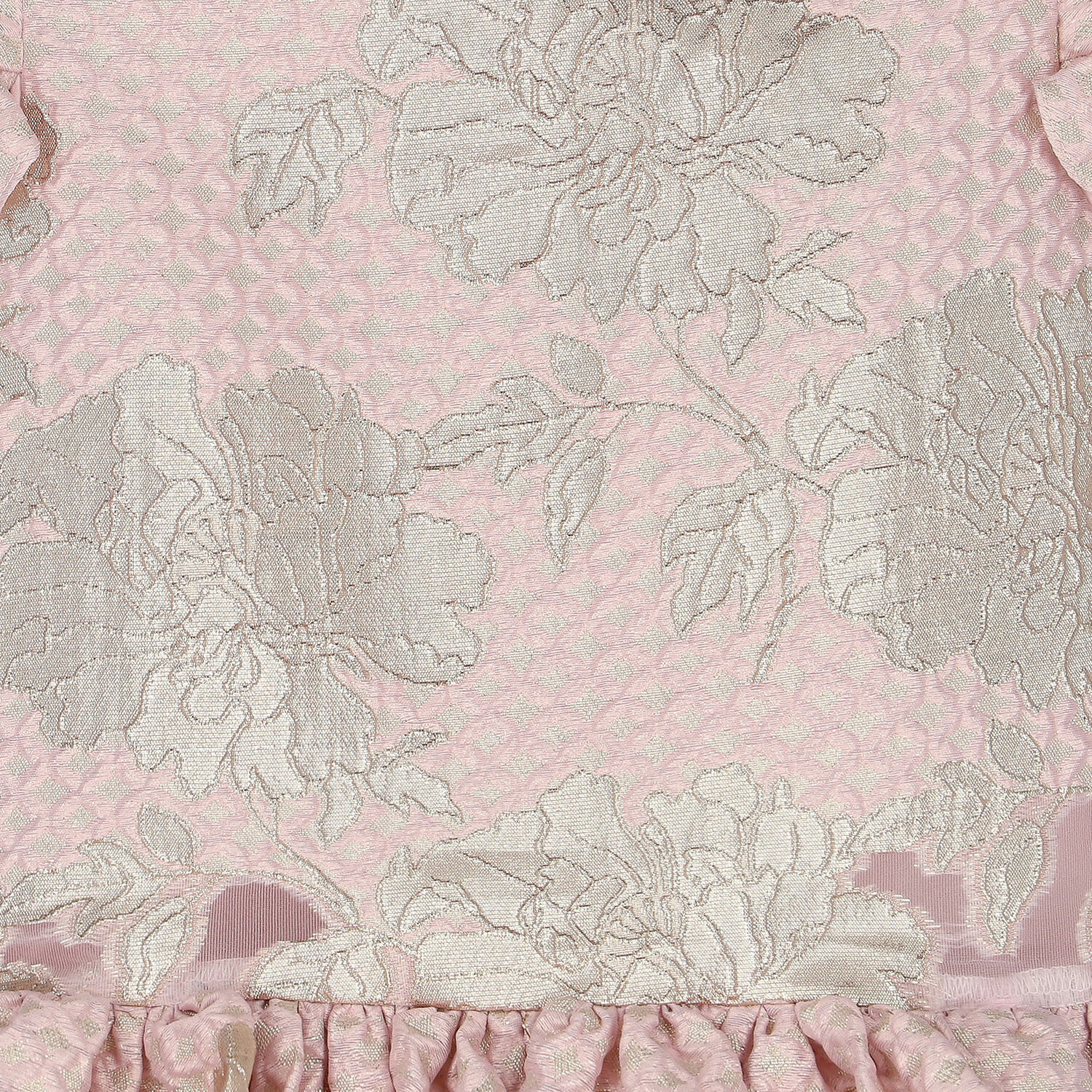 Girls Pink & Gold Organza Dress, 1, hi-res