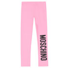 Girls Pink Logo Leggings, 3, hi-res
